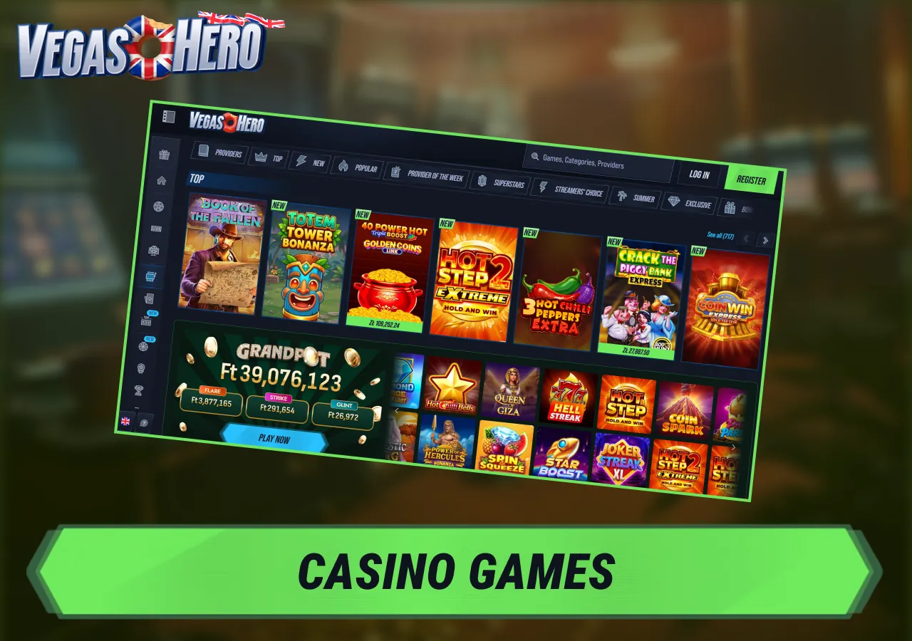 UK players can enjoy slots, table games and live casino titles with real dealers.